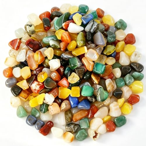 anyuan boy 500g Mini Edelsteine 10mm-20mm Edelsteine für Kinder Bunte Steine Edelstein Mix Mischung für Dekoration VasenfüLler und Aquarien