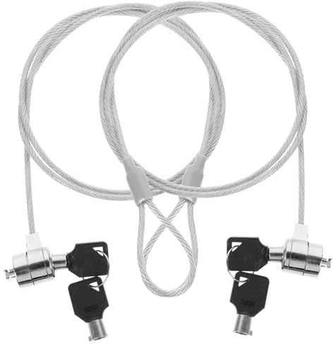 BESPORTBLE 2 Set Cavi di Sicurezza per Laptop con Blocco Chiave Rotazione Antitaglio Compatibile per Laptop e Dispositivi Digitali Installazione Semplice per Uso Esterno e Luoghi Pubblici