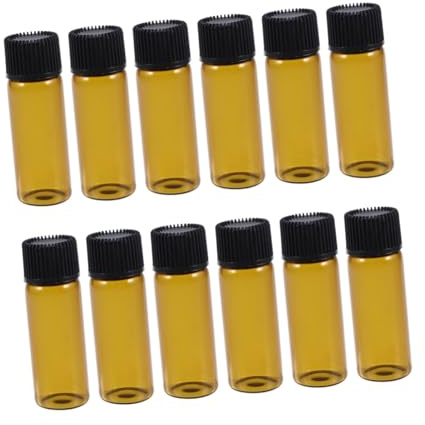 Alipis 12 Pièces Lot De Flacons En Verre Transparent à Vis Contenant Pour Échantillons Marron