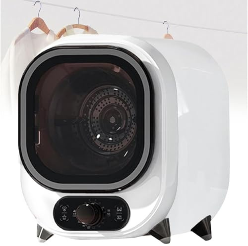 Small Condenser Tumble Vented Dryer with Stainless Steel Tub,Electric Portable Clothes Tumble Condenser Dryer, 0.8kg Load Capacity for Counter Top or Wall Mounted Use for Small Spaces(B)