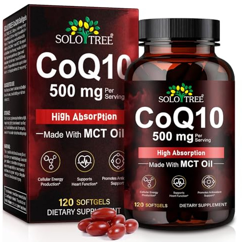 CoQ10 Supplement,Coenzyme Q10 Ubiquinone for Women & Men,120 High Strength Ubiquinone Coenzyme Q10 Capsules Antioxidant Supplement for Heart & Cardio, Increased Energy & Focus