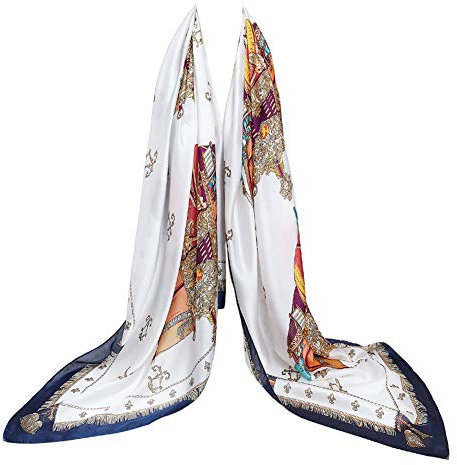 Bellonesc Seidenschal, 100 % Seide, lang, leicht, Sonnenschutz-Schal für Damen, Mix04, 71' x 35' (Appro)
