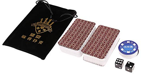 Backbayia Chinesisches Mahjong-Set aus Kunststoff, wasserdicht, Reise-Spielzeug