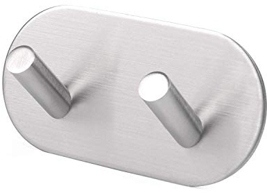 Milti Handtuchhaken selbstklebend aus gebürstetem Edelstahl 304 in Silber, Design Handtuchhalter ohne bohren für Ihr Badezimmer oder Küche, Nie wieder bohren, Hochwertiger 3M Kleber