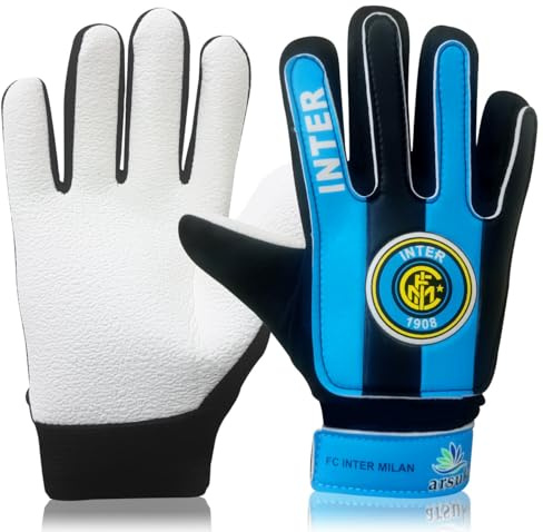ARSUK Gants de Gardien de But pour garçons et Enfants, Gants d'entraînement pour Gardien de But avec Paume en Latex Super adhérente, L:20cm L:10cm Taille : 6
