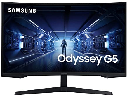 Samsung Odyssey LC32G55TQWUXEN 32 G55 1000R Curved Gaming Monitor - 144Hz, 1ms, 1440p QHD, Freesync Premium, HDR10, HDMI, 1 x Displayport,Black