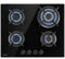 Klarstein Piano Cottura 4 Fuochi, per Fornelli a Gas, Integrato 8000W, in Vetro e Acciaio Inossidabile
