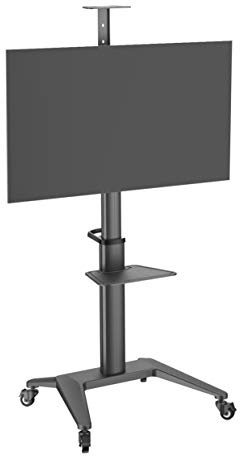 PureMounts DS TV Standfuß PDS-0002C für LCD/LED/Plasma Bildschirme von 94cm - 178cm (37 bis 70) mit 50kg Traglast, max. VESA 600x400mm, vollbeweglich, höhenverstellbar, schwarz
