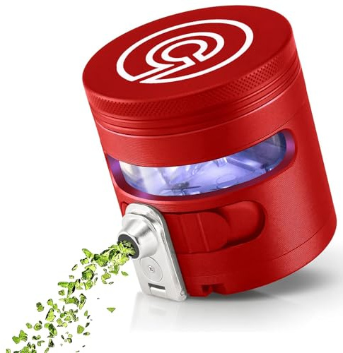 Cloudious9 - Tectonic9 Manual Grinder Automatic Dispenser Large 2.5 Aluminum Alloy (Red), for Home & Kitchen Only