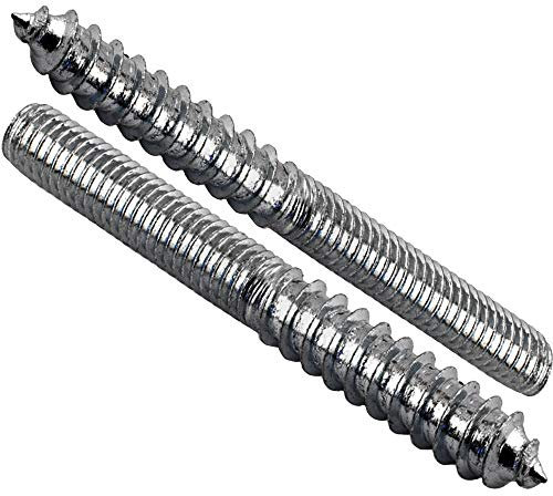 (Pack of 5 Bolts) M6 WOOD TO METAL DOWELS WALL HANGER BOLTS FURNITURE FIXING ZINC PLATED (M6 x 50mm)