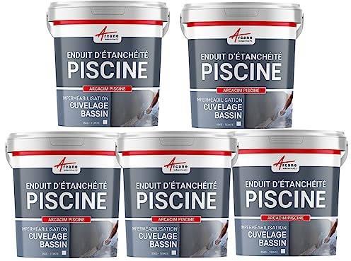 Intonaco impermeabilizzante per piscina in calcestruzzo immerso: ARCACIM POOL-5 X 25 KG Grigio-ARCANE INDUSTRIES
