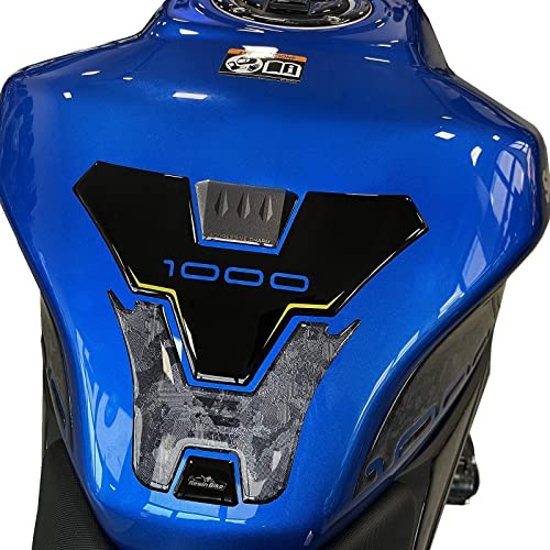 Resin Bike Motorcycle 3D Stickers Compatible with Suzuki GSX-S 1000 2021-2026 Blue Miami. Tank Protector Protection from Bumps and Scratches. Resin Stickers - Gadget Moto