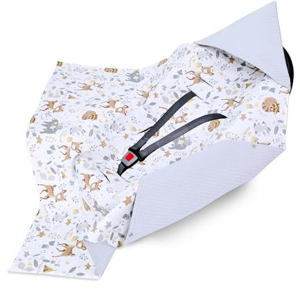Einschlagdecke Babyschale Baby Decke 90x90 cm - Atmungsaktive Sommerdecke Blanket für Kinderwagen und Autositz Ganzjahres für Neugeborenen und Kleinkinder Hirsch Grau