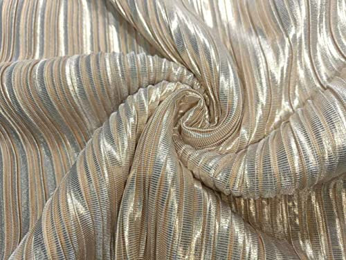 Lurex Plissee-Stoff, Gold und Silber, 147,3 cm breit