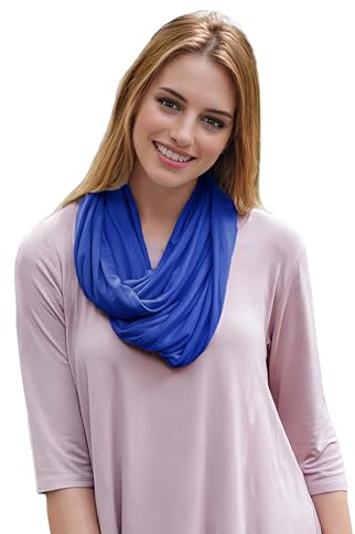 Lina & Lily Premium Modal Jersey Knit Women's Infinity Scarf Loop Lightweight (Royal Blue)