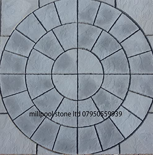 1.8m Mid Grey squared Off paving circle stone garden patio feature decor landscaping building materials decorative stones concrete slabs (Delivery Exceptions)