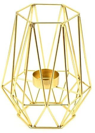 HEXEH Kerzenhalterhalter Kreativer hängender Stil Schmiedeeisen Kerzenhalter Nordic Candle Cup Romantische europäische Hochzeitsdekoration Ornamente Kandelaber (Color : Gold)