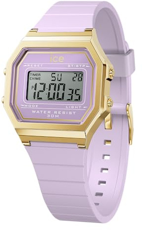 ICE-WATCH - Ice Digit Retro Lavender Petal - Lila Damenuhr mit Plastikarmband - 022061 (Small)