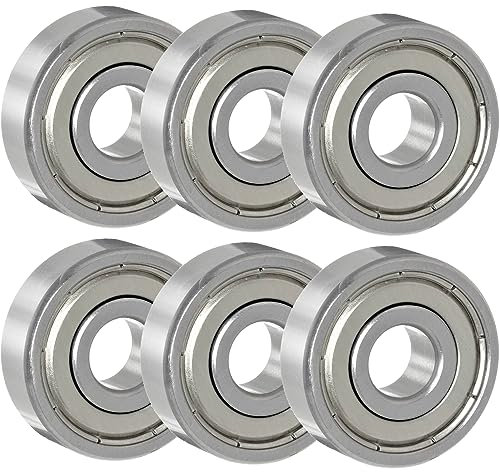 6 Pezzi Cuscinetto 608 ZZ, 8mm x 22mm x 7mm Cuscinetto a Sfere, Cuscinetti Sfera Skate Spinner, Metallo Mini Cuscinetti, per Pattino Longboard Rullo Tavole da Skate