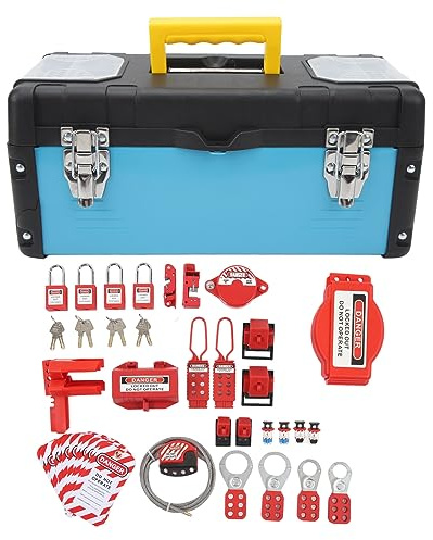 Sicherheits-Vorhängeschlösser-Set 47-teilig, Sicherheitsverriegelung, Technik, Loto-Vorhängeschloss, Elektrische Verriegelung, Tagout-Station,Sichere Schlösser mit Tragetasche