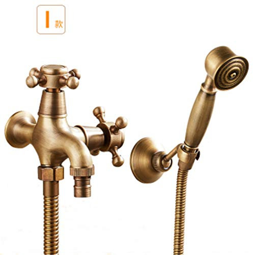 Finitura in ottone antico Rubinetto a parete per bagno Rubinetto lungo per lavatrice Rubinetto per acqua da giardino Piscina per spazzolone Uso Rubinetto per esterno da giardino in stile ret