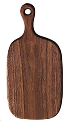 Tablero de madera maciza de nogal negro con mango, tabla de servicio de madera con mango, tabla de cortar para cocinar la cocina, frutas, verduras, charcutería, ques brown-38cm