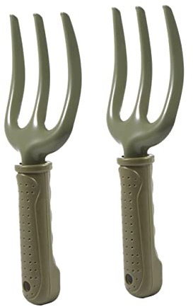 INOOMP 2pièces Fourche De Jardinage à Trois Dents Fer pour Plantation Et Désherbage Outil Pratique pour Pots Bacs Et Bordures