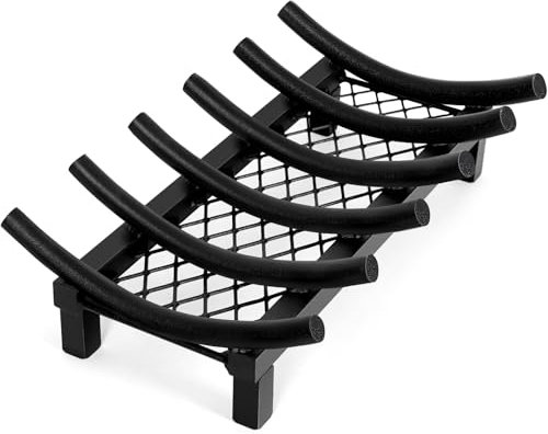 Permade Fireplace Grate with Ember Retainer, 20 Inch Fireplace Log Grate, Heavy Duty Steel Fire Grate, 7/10 Bar Wood Stove Grate,Chimney Hearth Rack Holder for Outdoor Camping Fire Pit,Indoor