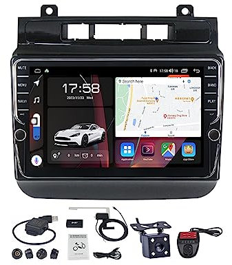 MLXABH Schermo da 9 Pollici 2 DIN Car Stereo GPS Navigatore satellitare Android 11 per Touareg 2010-2018 Navigazione per Auto nel cruscotto Supporto Ricevitore Audio CarPlay Android Auto/FM AM Radio