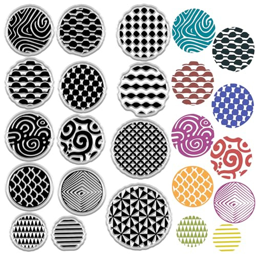 craspire Transparente Stempel Mit Textur Runder Hintergrund Textur Stempel Wiederverwendbar Retro Geometrische Dreieckslinie Silikonstempelsiegel Für Tagebuch Und Kartenerstellung Scrapbooking
