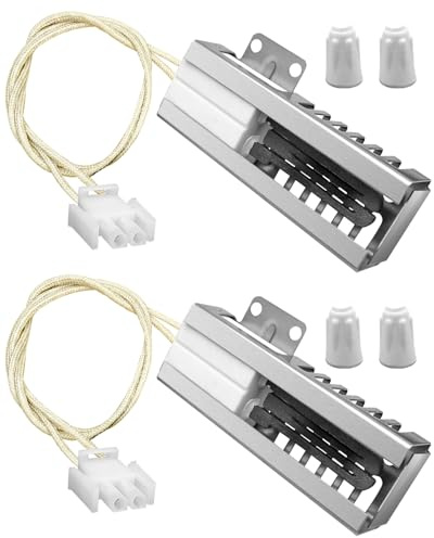 Vaticas Accenditore per forno a gas, adatto per fornello Samsung GE Whirlpool Hot-point Range DG94-00520A WB13K21 W10918546 W11176454 5304509706 con connettore spina e dadi in ceramica, 2 pezzi