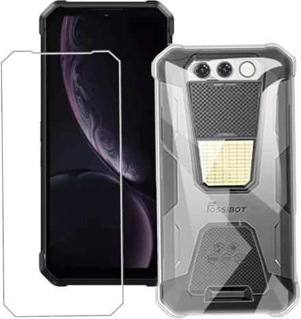 Bsdurable Custodia 2 in 1 per Fossibot F106 Pro, con pellicola protettiva per display, trasparente, sottile, morbida, in TPU, protezione per cellulare