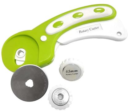 Cutter rotatif de 45 mm avec 5 lames supplémentaires, peut être utilisé pour couper du tissu, du cuir, de l'artisanat, de la couture, du matelassage.