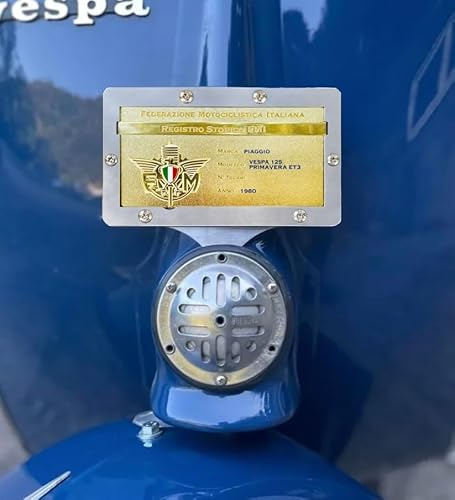 Supporto CL per Targa Oro FMI e Spilla su Clacson Compatibile con Vespa d'epoca
