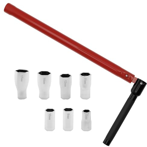 GWCYMYD Standhahnschlüssel 260x120x13 mm Kohlenstoffstahl Standhahnmutterschlüssel mit Hebelgriff Bequeme Aufbewahrung Robust Wasserhahn Montagewerkzeug für Bad Küche (8-17mm)