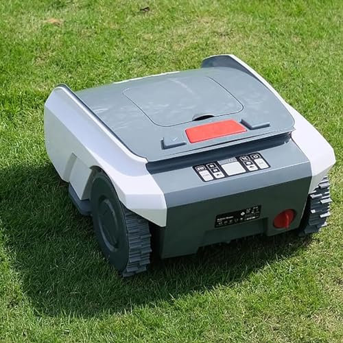 Automatic Smart Lawn Mower with App Remote Control, Route Planning, Auto Charging, Quiet Operation, Adjustable Cutting Height, and Safety Features for Large Gardens