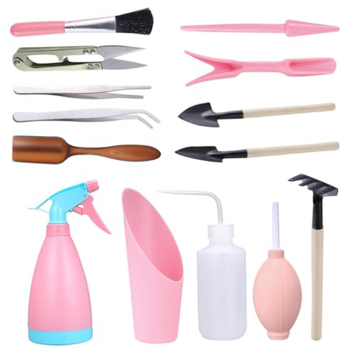 BESTonZON Mini Outils de Jardinage pour Plantes Grasses Kit de Plantation Portable Pelle et Accessoires Polyvalents pour Transplantation et Entretien Intérieur et Couleur Aléatoire