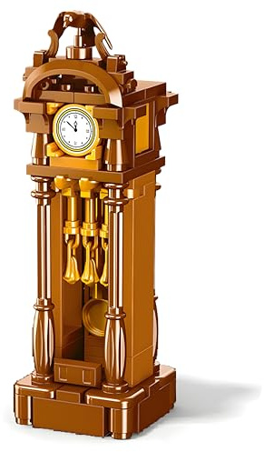 Unativer 6-in-1 Retro Furniture Building Blocks Set, 54 PCS Vintage Typewriter, Gramophone, Globe, Sofa, Television & Floor Clock Model Toys, DIY Decor Construction Kit, Creative Gift for Adults