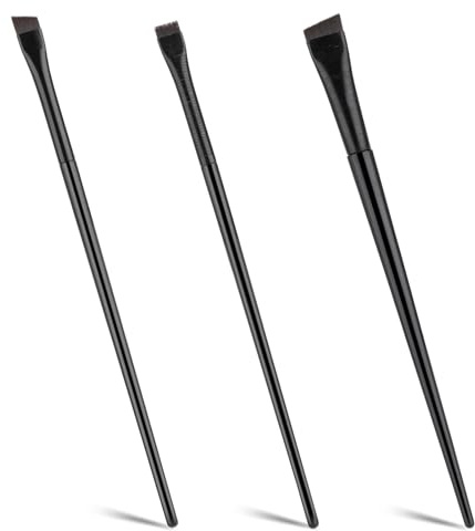 Eyeliner Pinsel Set 3 Stück Augenbrauen Pinsel Lidschattenpinsel Präzisions Eyeliner Bürste Dünn Augenbrauenpinsel Dünn Liedschattenpinselset Kleiner Schrägpinsel Flachpinsel Großer Schrägpinsel