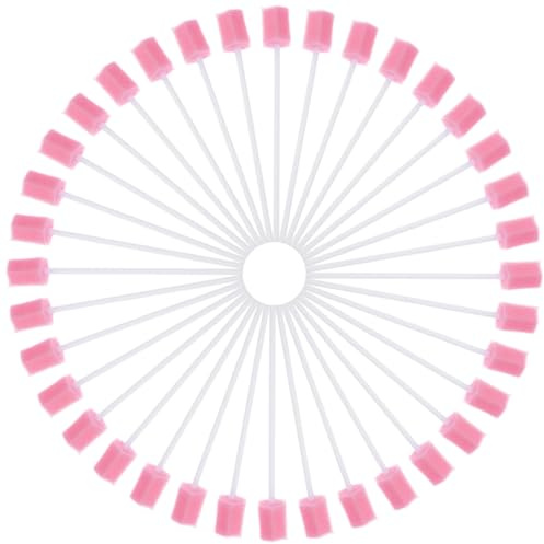 ULTNICE 100 Stück Mundpflegestäbchen Neutral Schaumstoff Einweg Wattestäbchen für Mundhygiene Propax Mundstäbchen Mundhygiene Sauber Gesundheit Med Comfort (Pink)