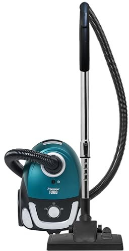 Bestron Aspiradora Moderna con Bolsa de 1.1 L, Alcance: 7.5 m, 750 Vatios, Color Negro/Azul