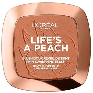 L'Oréal Paris Rouge Puder mit lichtreflektierenden Pigmenten für einen pfirsichfarbenen Glow, Life's a Peach Blush, Nr. 01 - Life's a Peach, 1 x 9 g