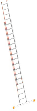 Layher Schiebeleiter 2 x 16 Sprossen / 455 cm - 825 cm Länge Leiter Stehleiter TOPIC zweiteilig Alu Aluminiumleiter Bauleiter Anlegeleiter