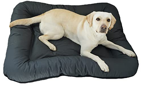 4L Textil KLEO Hundebett Grosse Hunde waschbar Hundekissen Grosse Hunde Hundematte Hundematratze Hundekissen XXL (L-110x90 cm, Graphit(Mit Reißverschluss))