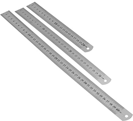 TOYANDONA Lineale Metalllineal 3PCS Edelstahl Lineal Metalllehrer Stahllineal für Die Büroschule Zeichnung Entwurfsarchitekturtechnik 20 Cm/ 30 Cm/ 40 Cm Herrscher Rostfreies Lineal