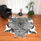Alfombra grande de piel sintética con diseño de cebra de animales, 2,1 m x 1,6 m, alfombra de piel de animales para dormitorio, sala de estar, blanco y negro
