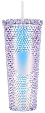 ZHANGWING Taza de Cafe 710ml Gran Capacidad Creativa Mate Doble Capa plástico Taza Taza Durian Taza (Capacity : 701-800ml, Color : Transparent Silver)