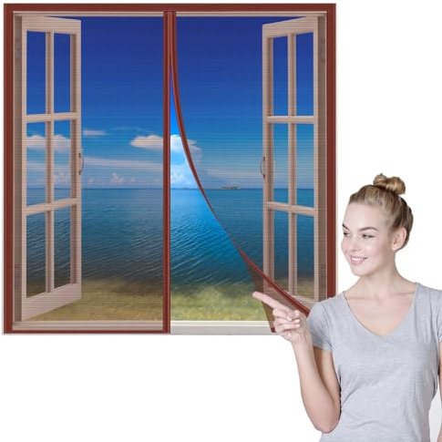 Magnet Fliegengitter Fenster,Insektenschutz Vorhang Moskitonetz,Einfach Montieren Ohne Bohren Terrassentür Insektenschutz Luft kann frei strömen für alle Arten von Fenstern