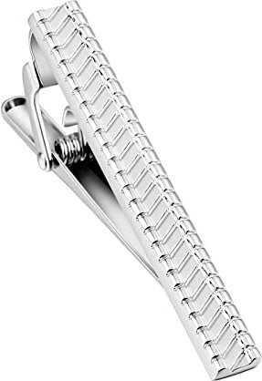 Stfery Krawattennadel Vintage, Krawattenklammer Silber Edelstahl Rechteck Tie Clip 5CM Schmuck Geschenke