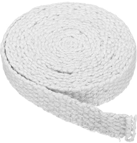 PATIKIL 1x1/8x157 Leña Estufa Junta, Cerámica Fibra Plana Alta-Temperatura Resistente Sello Cuerda para Estufas Chimenea Puerta, Blanco